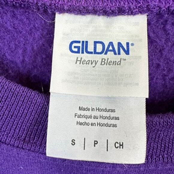 Gildan Vintage Cat Sweatshirt Purple Crew Neck Long Sleeve SMALL One of a Kind - Picture 7 of 11